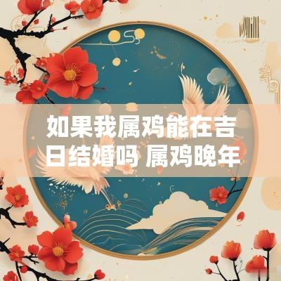 如果我属鸡能在吉日结婚吗 属鸡晚年可以结婚吗