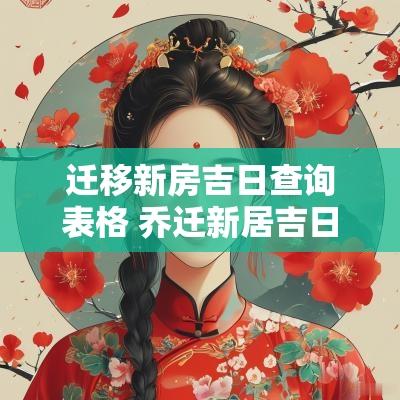 迁移新房吉日查询表格 乔迁新居吉日在线免费查询表