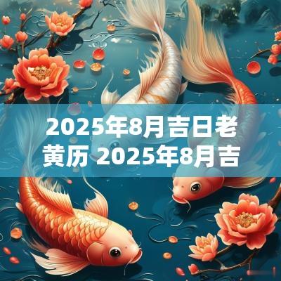 2025年8月吉日老黄历 2025年8月吉日吉时