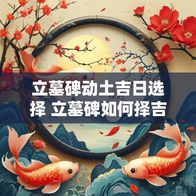 立墓碑动土吉日选择 立墓碑如何择吉日吉时