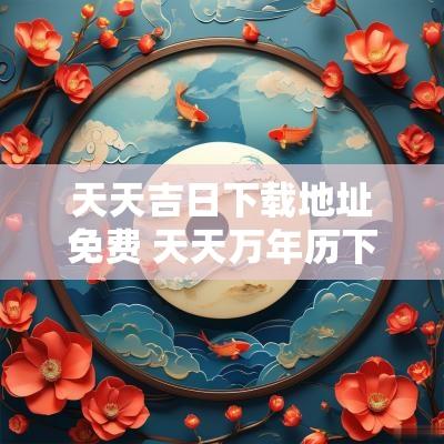 天天吉日下载地址免费 天天万年历下载免费安装