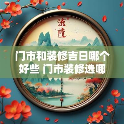 门市和装修吉日哪个好些 门市装修选哪家