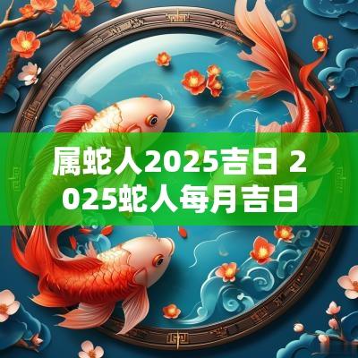 属蛇人2025吉日 2025蛇人每月吉日