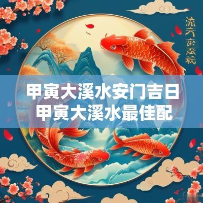 甲寅大溪水安门吉日 甲寅大溪水最佳配对