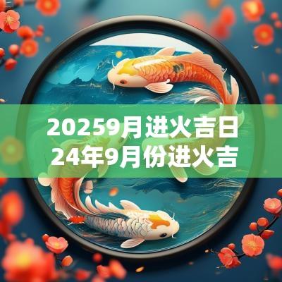 20259月进火吉日 24年9月份进火吉日