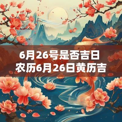 6月26号是否吉日 农历6月26日黄历吉日