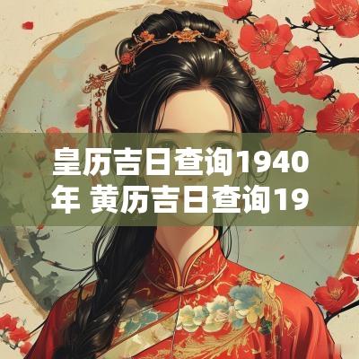 皇历吉日查询1940年 黄历吉日查询1940年