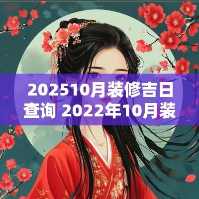 202510月装修吉日查询 2025年10月装修吉日一览表