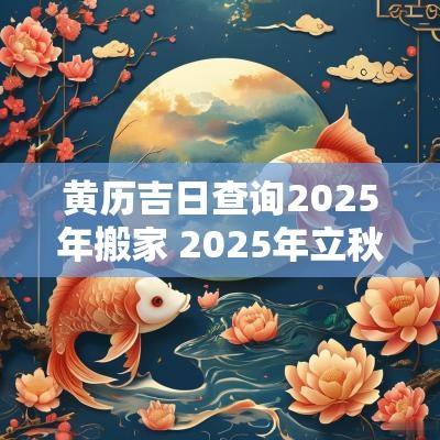 黄历吉日查询2025年搬家 2025年立秋后搬家吉日