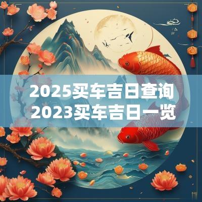 2025买车吉日查询 2025买车吉日一览表