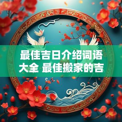 最佳吉日介绍词语大全 最佳搬家的吉日一览表