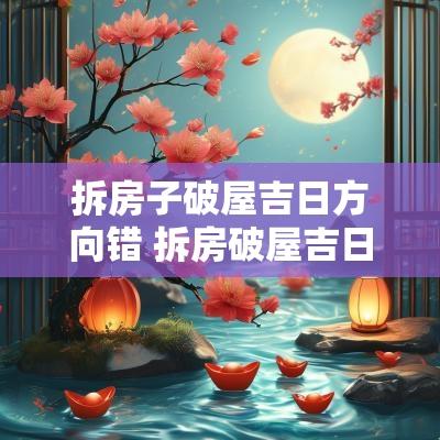 拆房子破屋吉日方向错 拆房破屋吉日查询大全