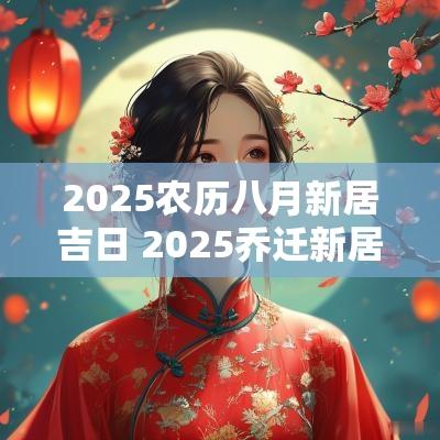 2025农历八月新居吉日 2025乔迁新居吉日一览表 2025农历八月新居吉日 2025乔迁新居吉日一览表