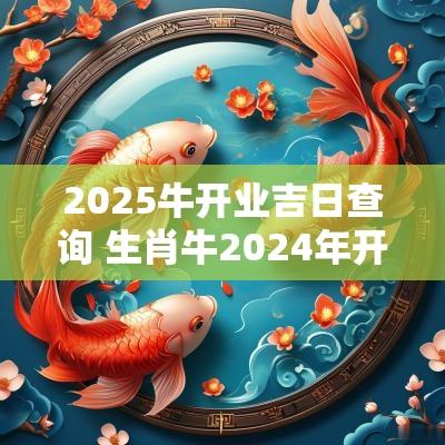 2025牛开业吉日查询 生肖牛2025年开业黄道吉日