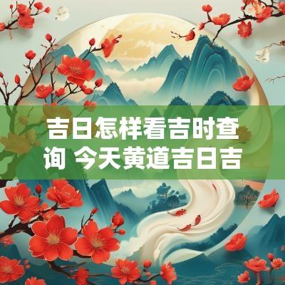 吉日怎样看吉时查询 今天黄道吉日吉日查询