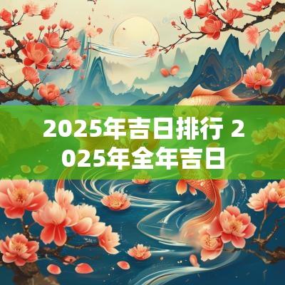 2025年吉日排行 2025年全年吉日