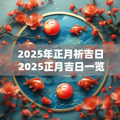 2025年正月祈吉日 2025正月吉日一览表