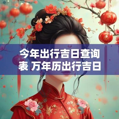 今年出行吉日查询表 万年历出行吉日吉时