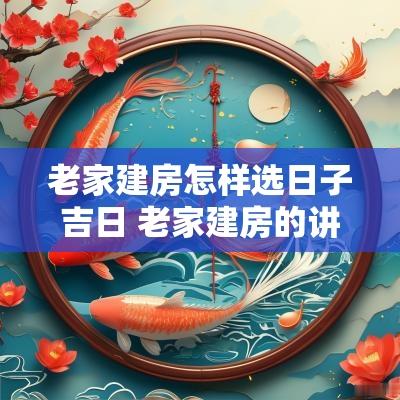 老家建房怎样选日子吉日 老家建房的讲究