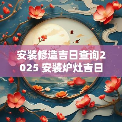 安装修造吉日查询2025 安装炉灶吉日查询