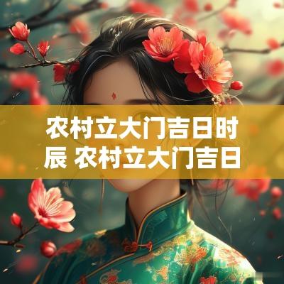 农村立大门吉日时辰 农村立大门吉日