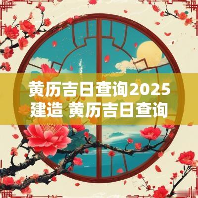 黄历吉日查询2025建造 黄历吉日查询2025佛山