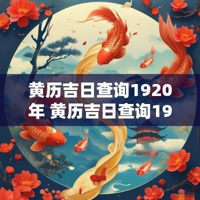 黄历吉日查询1920年 黄历吉日查询1912
