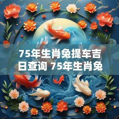75年生肖兔提车吉日查询 75年生肖兔安床吉位