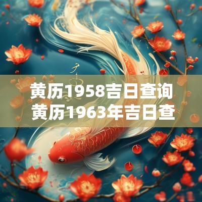 黄历1958吉日查询 黄历1963年吉日查询表