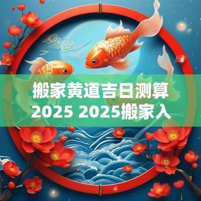 搬家黄道吉日测算2025 2025搬家入宅最好吉日