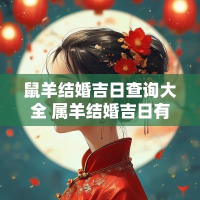 鼠羊结婚吉日查询大全 属羊结婚吉日有哪些