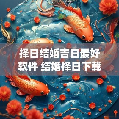 择日结婚吉日最好软件 结婚择日下载什么app