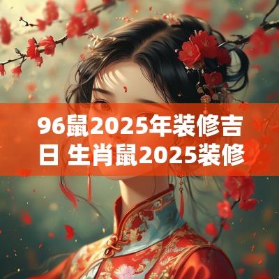 96鼠2025年装修吉日 生肖鼠2025装修吉日