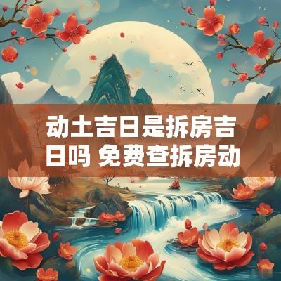 动土吉日是拆房吉日吗 免费查拆房动土吉日