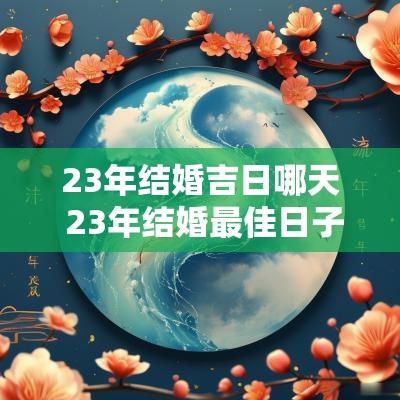 23年结婚吉日哪天 23年结婚最佳日子是哪一天