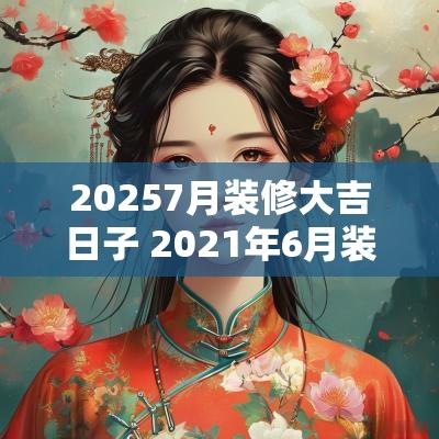 20257月装修大吉日子 2025年6月装修开工大吉日子