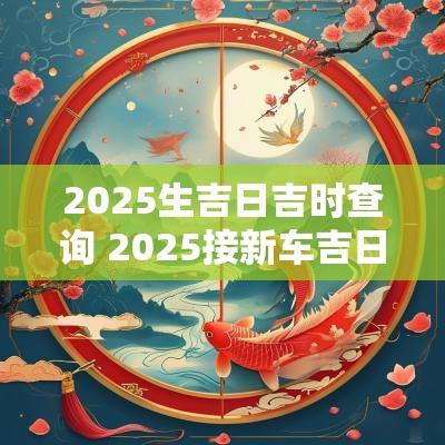 2025生吉日吉时查询 2025接新车吉日吉时