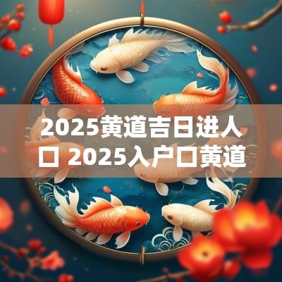 2025黄道吉日进人口 2025入户口黄道吉日
