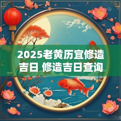 2025老黄历宜修造吉日 修造吉日查询2025年黄道吉日