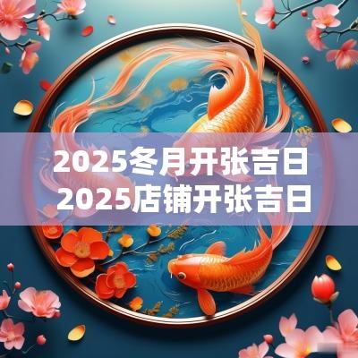 2025冬月开张吉日 2025店铺开张吉日大全