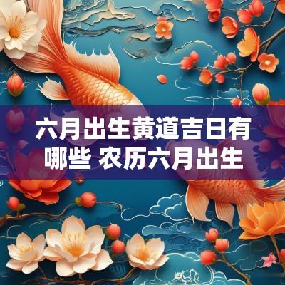 六月出生黄道吉日有哪些 农历六月出生吉日