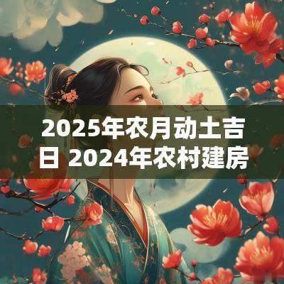 2025年农月动土吉日 2025年农村建房开工动土吉日