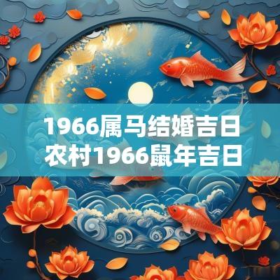 1966属马结婚吉日 农村1966蛇年吉日