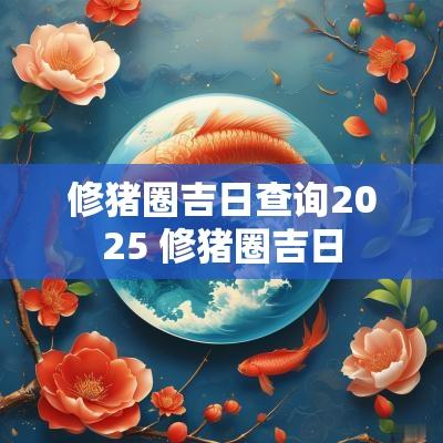 修猪圈吉日查询2025 修猪圈吉日