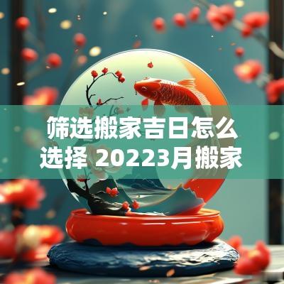 筛选搬家吉日怎么选择 20253月搬家吉日