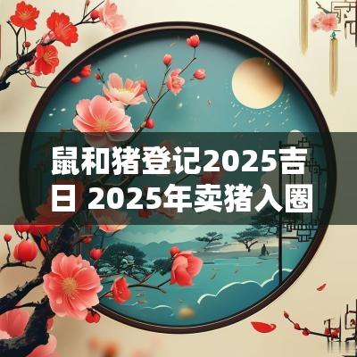 鼠和猪登记2025吉日 2025年卖猪入圈吉日