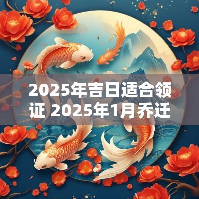 2025年吉日适合领证 2025年1月乔迁吉日