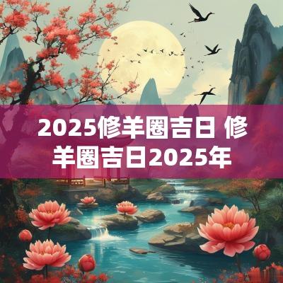 2025修羊圈吉日 修羊圈吉日2025年