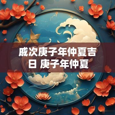 戚次庚子年仲夏吉日 庚子年仲夏