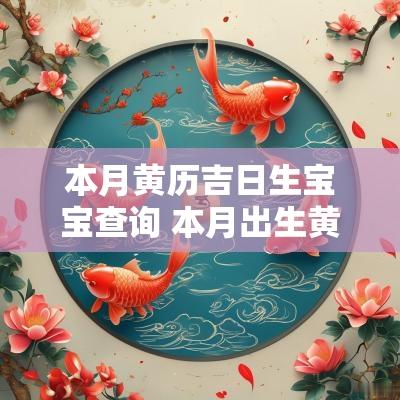 本月黄历吉日生宝宝查询 本月出生黄道吉日查询